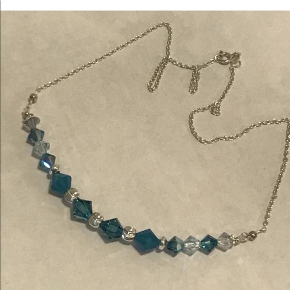 Swarovski crystal and sterling silver necklace - Picture 2 of 6